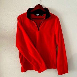 Lands End Fleece zip up like new red pullover basic